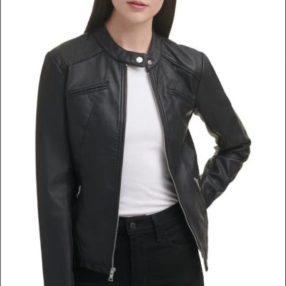 Faux Leather Jacket in Black - Picture 4 of 9